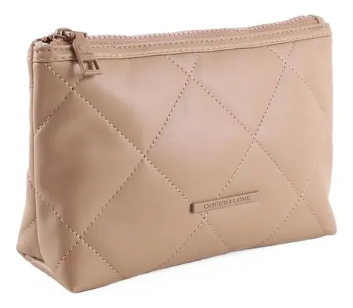 Neceser Oreiro Love Tipo Estuche Ideal Para Viaje Maquillaje Beige Lisa