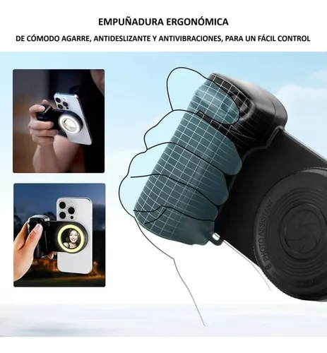 Soporte Magnético Celular Luz Led Calida Espejo Con Mando