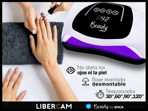 Cabina LED UV 96W BEAUTY BY SPICA S-260 Uñas Gel Manos Pies Base Imantada