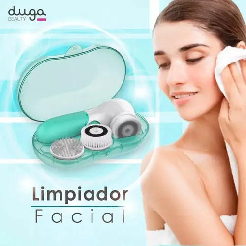Cepillo Limpiador Facial Masajeador A Pilas 3 Cabezales Duga