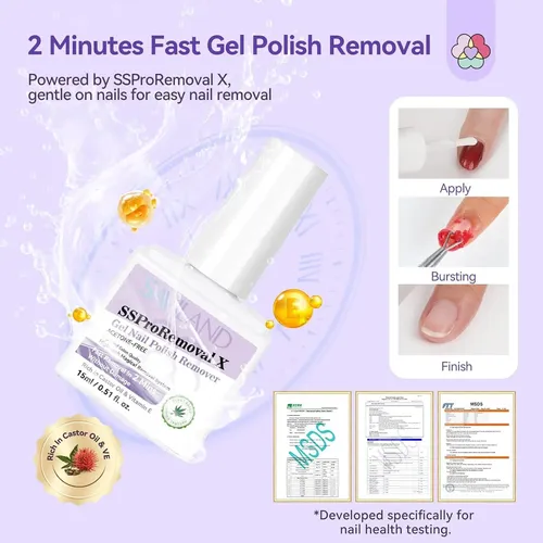 Kit Removedor De Esmalte En Gel 3 En 1 Saviland 8 Pcs