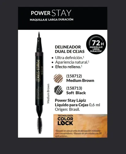 Delineador Dual Para Cejas Power Stay Avon