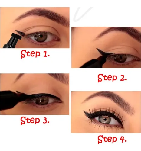 Eyeliner Con Sello Doble Cara Onarisae Negro Larga Duración