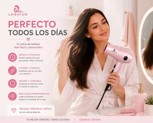 Secador De Cabello 600w Compacto Con Aire Frío Y Calor