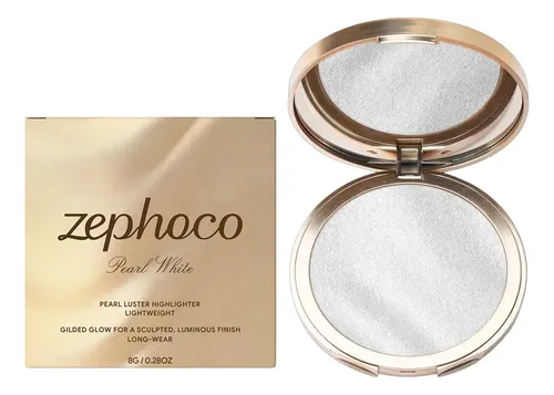 Iluminador Polvo Facial, Acabado Luminoso Tono Perla Blanca