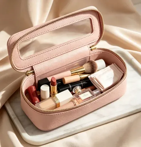Paquete De 2 Bolsas De Maquillaje De Viaje Impermeables De P