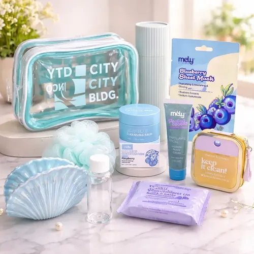 Set Skincare 10 Neceser Mascarilla Exfoliante Facial Toallit