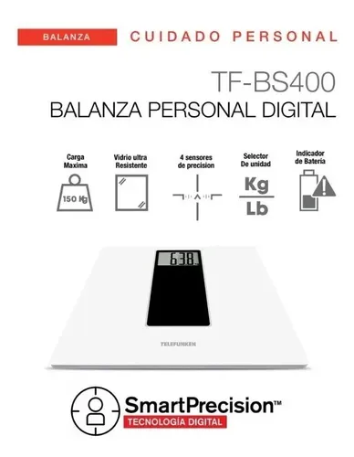 Balanza Baño Pie Vidrio Digital Telefunken Tf-bs400 150 Kg
