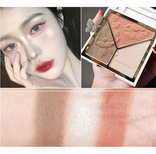 Paleta 3 En 1 Petansy Iluminador Contorno Rubor