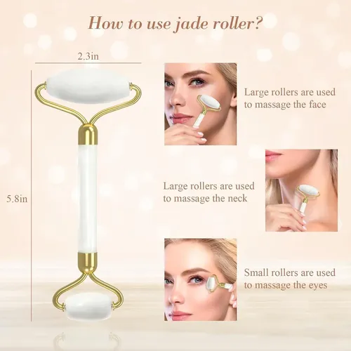 Juego De Masaje Facial Gua Sha Y Rodillo De Jade Yltneuqer