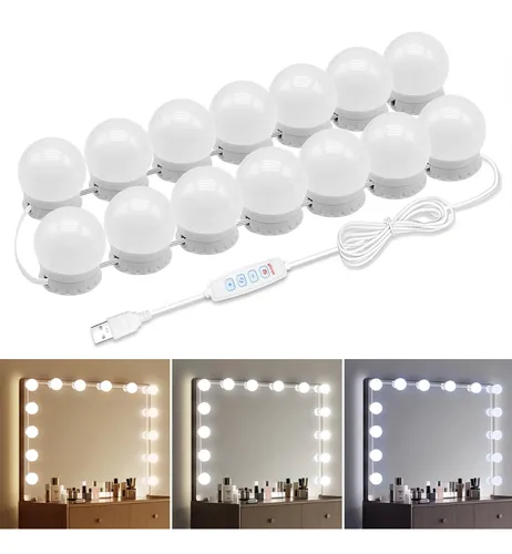 Luces Led Para Tocador Newkaz Con 12 Bombillas Regulables Y