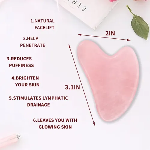 Rascador Facial Rose Massager Gua Jade Sha Tool Natural