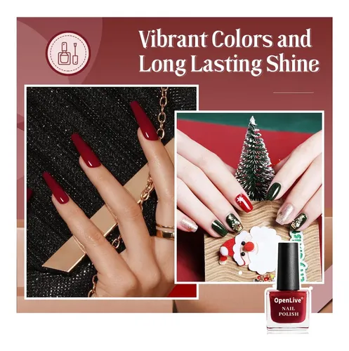 Kit Esmaltes Uñas Openlive 10 Colores Base Top Coat