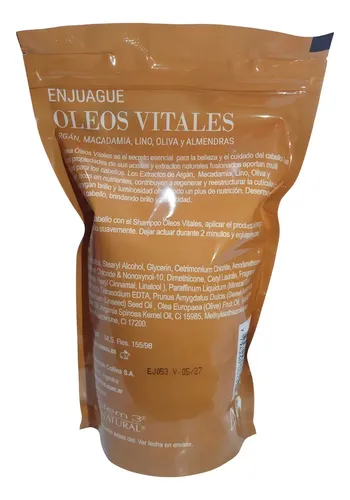 Enjuague Óleos Vitales Repuesto System 3 900g