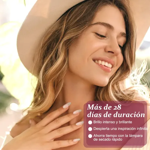 Geles Esmalte Kit Para Uñas Con Lámpara Led/uv Manicura Set Light Pink, Milk White, Pink, Clear, Nude