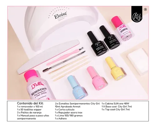 Kit X16u Inicial Cabina Led Uv 48w Gel Uñas Semipermanentes