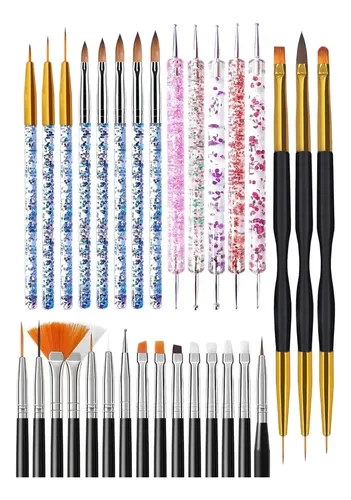 Juego Completo De 31 Pinceles Profesionales Para Uñas En Gel Multicolor