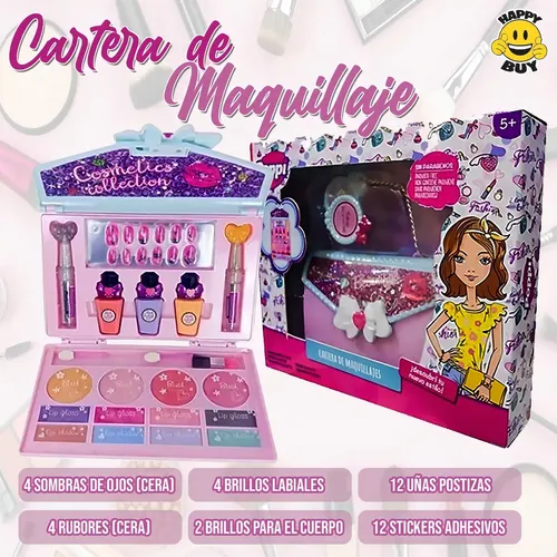 Cartera Maquillaje Infantil Poppi Juguete Esmaltes Set 40 Piezas