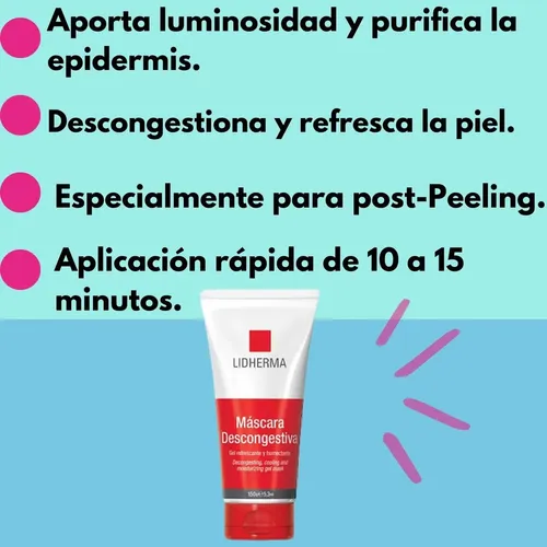 Mascara Descongestiva Refrescante Humectante Lidherma 150g Tipo de piel Todo tipo