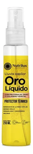 Lluvia Capilar Oro Liquido X210ml Protector Termico Colageno
