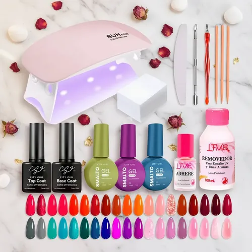 Kit Manicura Uñas Gel Citygirl Semipermanente Cabina Minisun