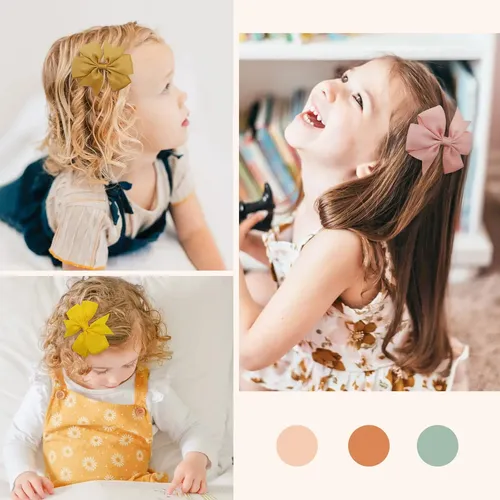 40 Lazos Para El Pelo De 3 Pulgadas Para Niñas, Cinta De &&%