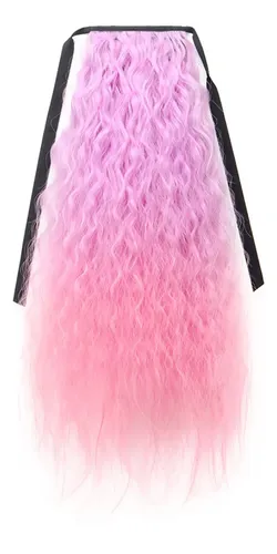 Peluca Larga Y Rizada Para Mujer, Tamaño M, Rosa, Rojo, Azul