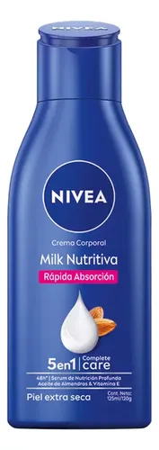 Crema Nivea Milk Nutritiva Rápida Absorción 5 En 1 X125ml