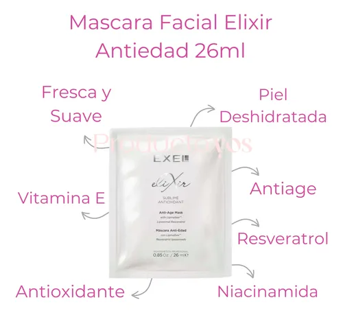 Mascara Tela Facial Elixir Antiedad Hidratante Antiage Exel
