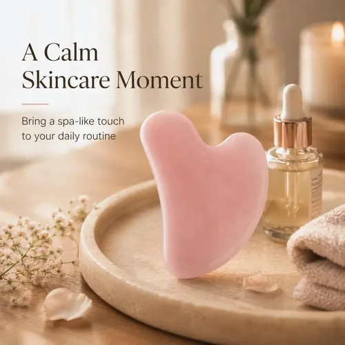 Piedra Gua Sha Cuarzo Rosa Facial Y Corporal