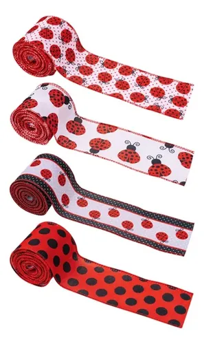 Cinta Labybug Para Fiestas, Lazos Para El Pelo Y Manualidade