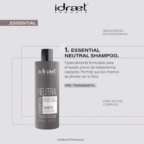 Shampoo Essential Neutral Idraet Pre Tratamiento 300ml