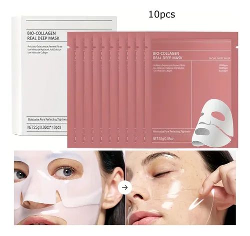 Set De 10 Mascarillas Bio-colágeno Hidratantes Intensas