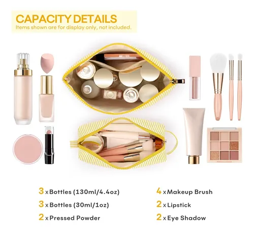Set De Bolsas De Maquillaje Mibasies Yellow S Para Mujer Y N