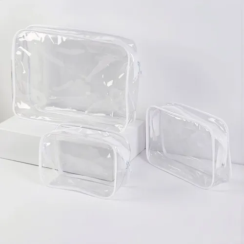 Bolsa De Aseo Transparente Neceser Pvc Portátil Para Uso Dia