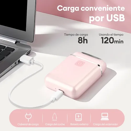 Depiladora Eléctrica Recargable Mujer Afeitadora Portátil