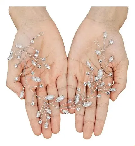 Diadema/tocado De Boda Con Hojas De Diamantes De Imitación B
