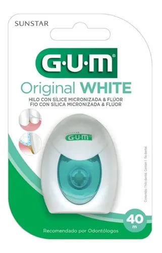 Hilo dental GUM Original White sabor menta 40 m