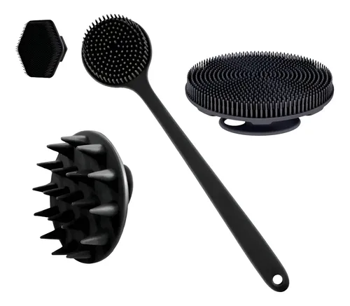 Wyset De Cepillos Y Silicona For Baño, Rostro Y Cuerpo