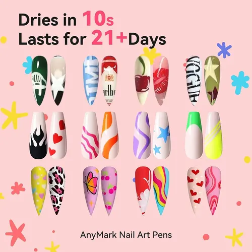 Set 24 Colores Marcadores Para Uñas Secado Rápido Diy
