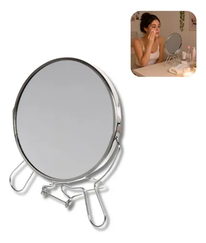 Espejo De Tocador Con Aumento X3 Doble Cara 17.5 Cm