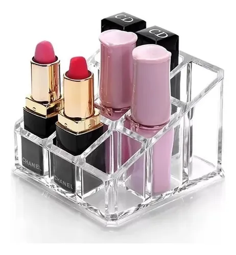 Organizador Acrílico Multiusos Para Lápices Labiales Pincel Color Transparente