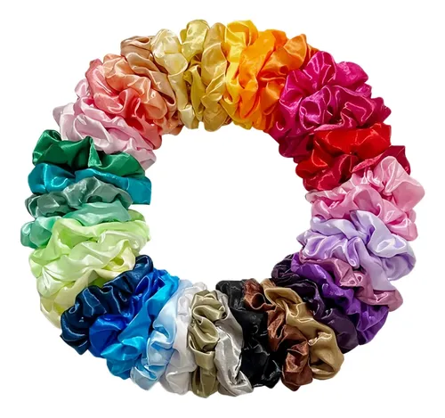Lote De 30 Gomas For El Pelo De Colores Lisos[u] Multi-color Solid