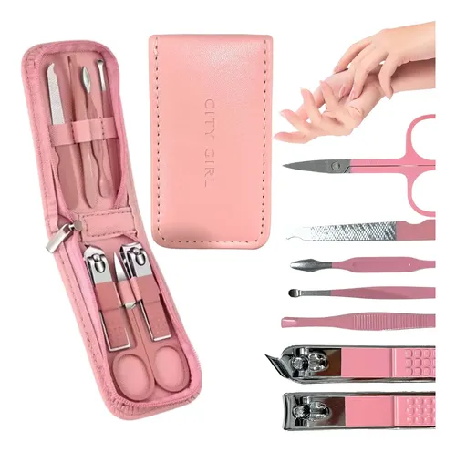 Set De Manicuria Y Pedicuria C/estuche City Girl Ideal Viaje