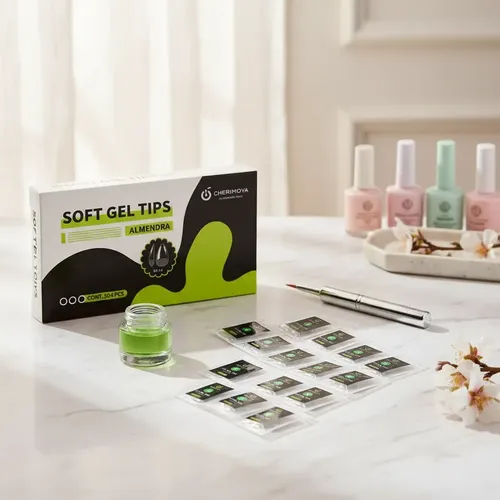 Tips Soft Gel Press On 504pcs Prelimados Cherimoya Manicuria