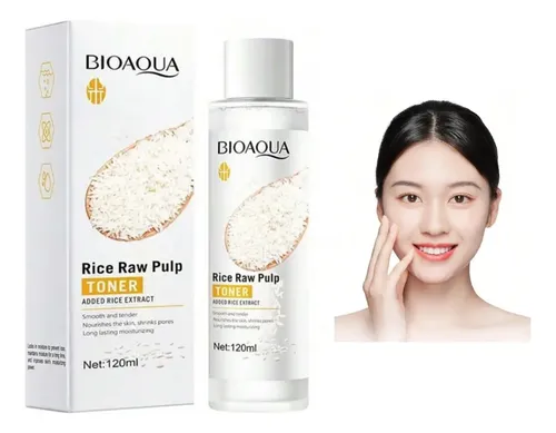 Tónico Facial De Arroz Bioaqua 120 Ml Hidratante Todo Tipo De Piel Día/noche
