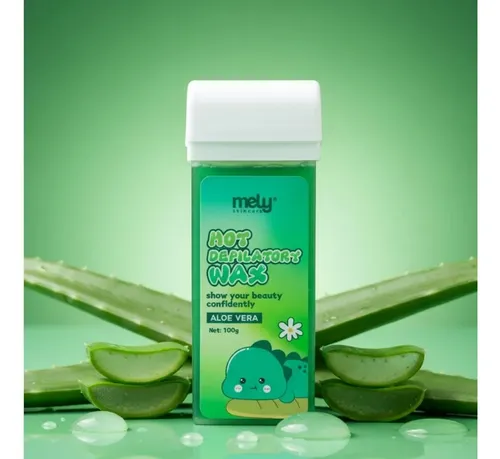 Cera Depiladora Rodillo Aloe Vera 100gr + Bandas Mely X100