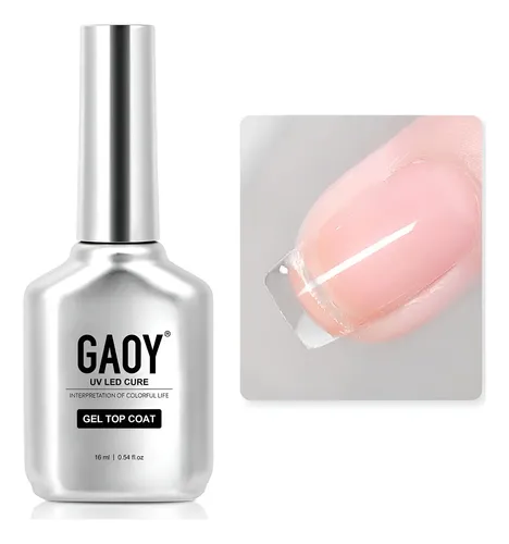 Top Coat Gel Gaoy 16ml Brillo Alto Sin Limpieza Uv Duradero