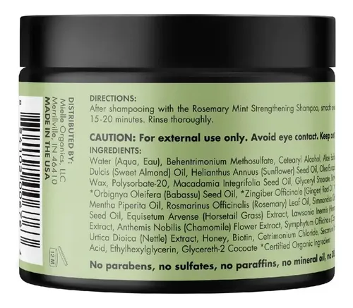 ~mascarilla Capilar Con Biotina Y Romero Fortalecedor 12oz~