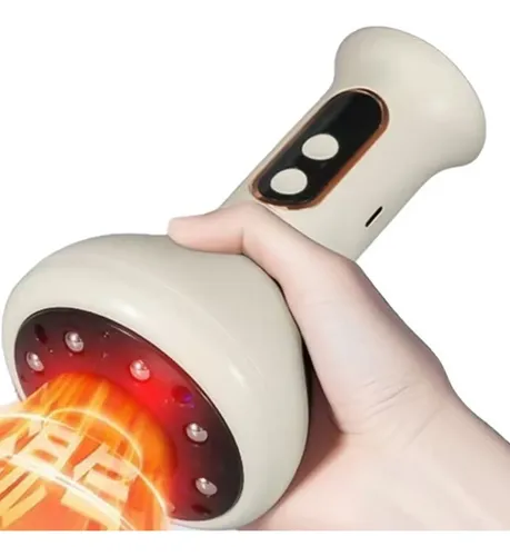 Masajeador Eléctrico Gua Sha Calor Vibración Luz Roja Cuello